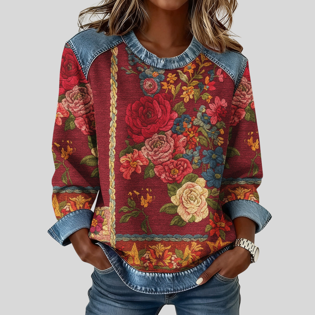 Justyna | Bluza w Kwiatowy Nadruk