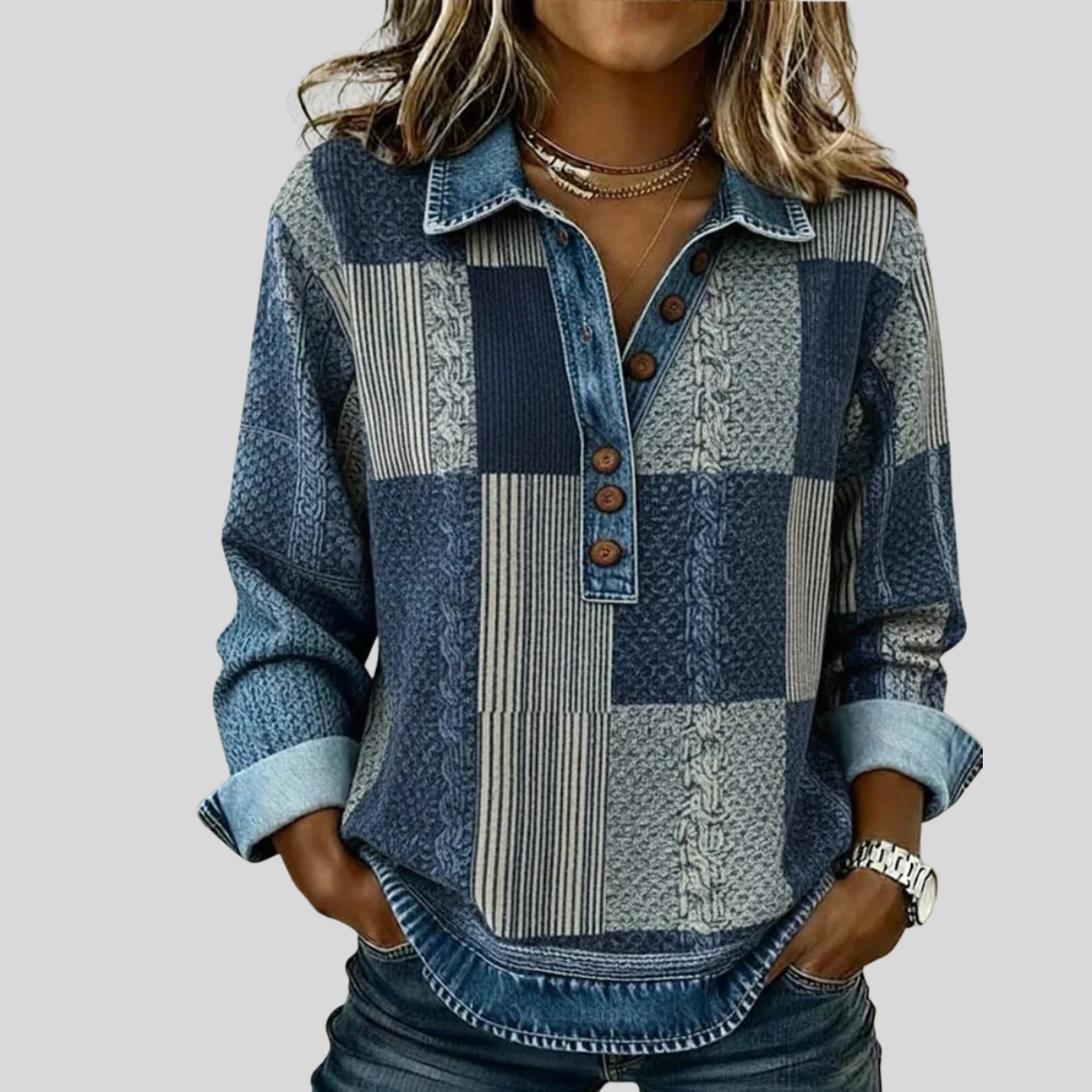 Marcelina | Sweter w Kolorowe Bloki