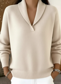 Wiktoria | Sweter z Dekoltem w Serek