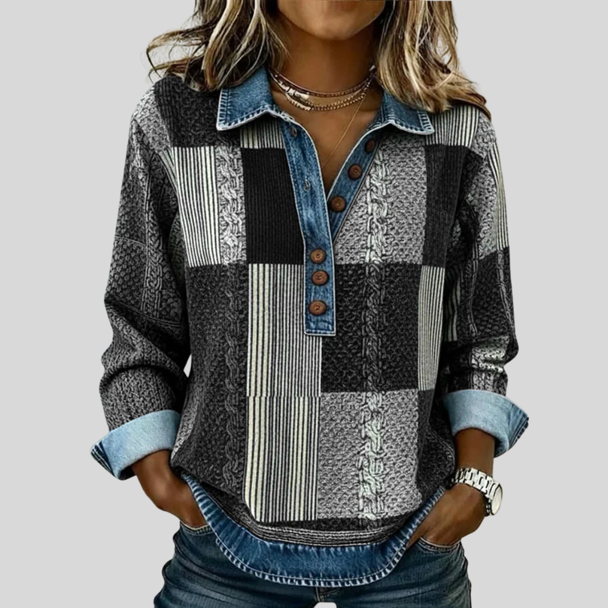 Marcelina | Sweter w Kolorowe Bloki