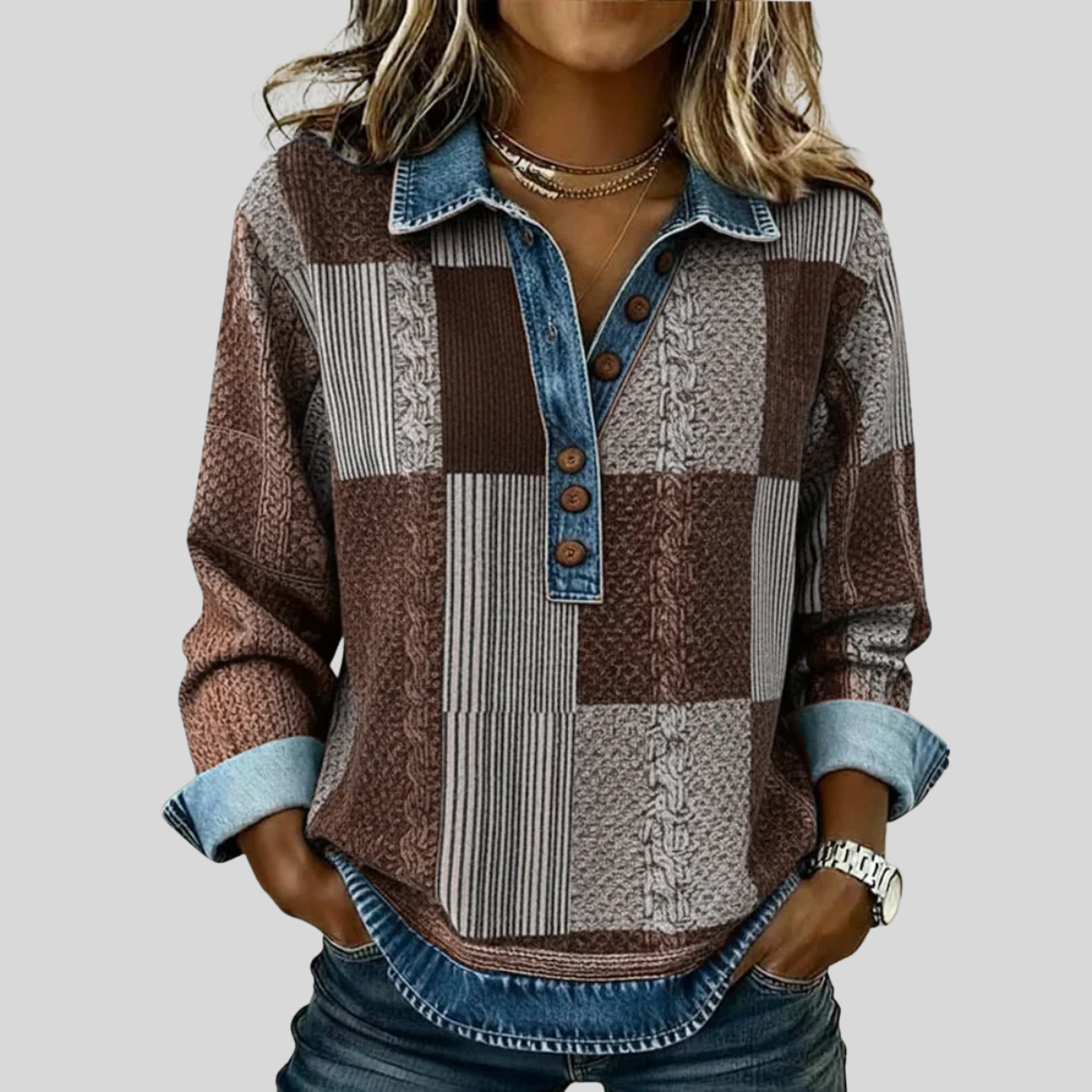 Marcelina | Sweter w Kolorowe Bloki