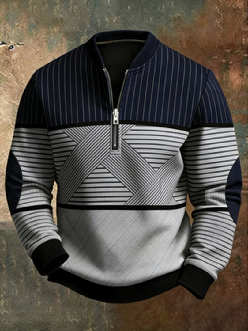 Wiktor | Stylowy Sweter Męski z Półzamkiem