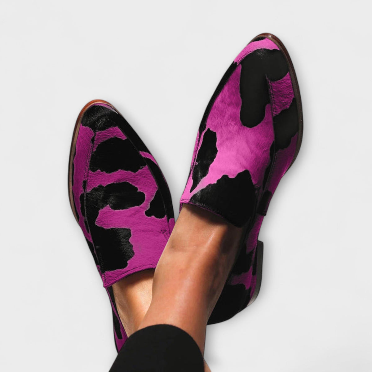Natalia™ | Buty Wsuwane w Krowie Łaty