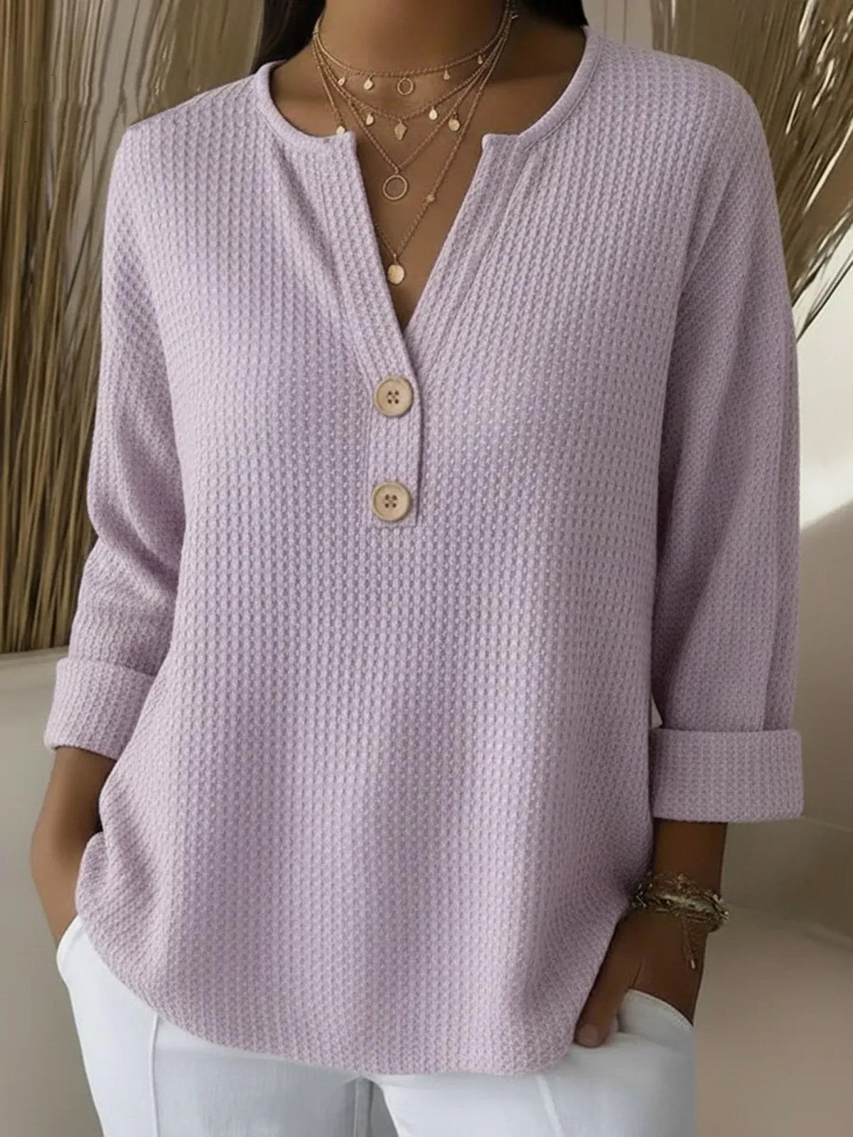 Ala | Top Henley z Guzikami