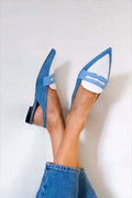 Joanna | Mokasyny Slingback w Delikatnym Błękicie