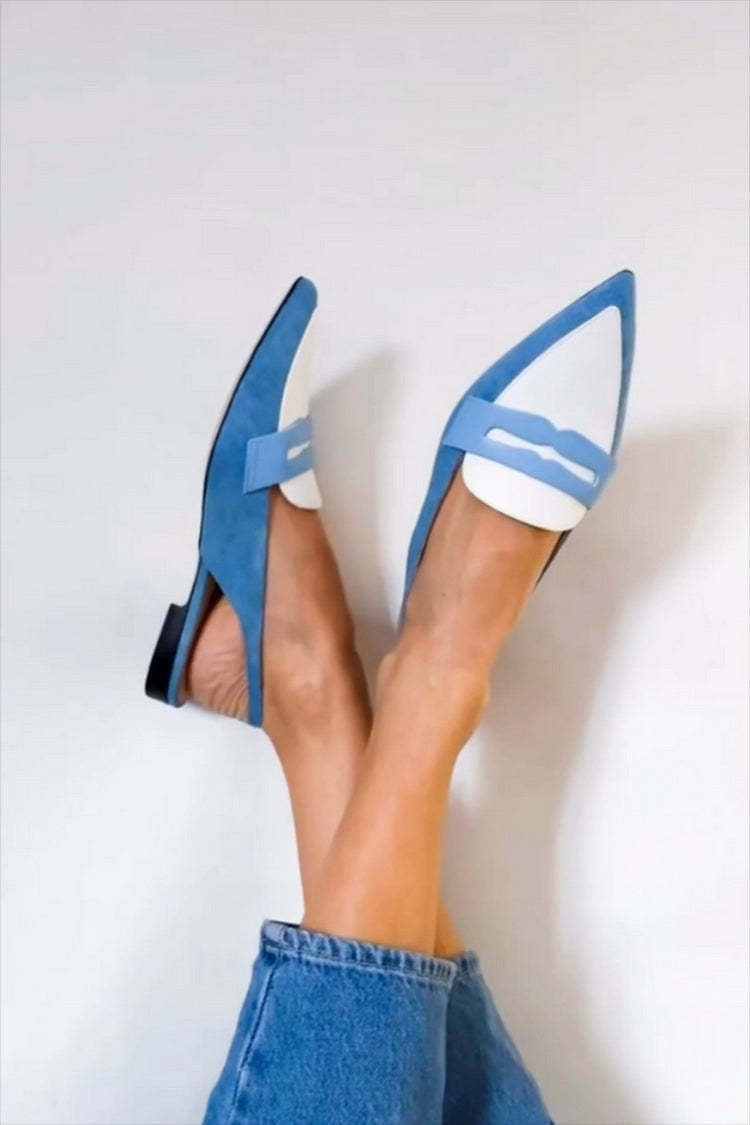 Joanna | Mokasyny Slingback w Delikatnym Błękicie