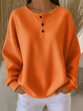 Brygida | Przytulna Bluza Henley w Gofrowany Splot