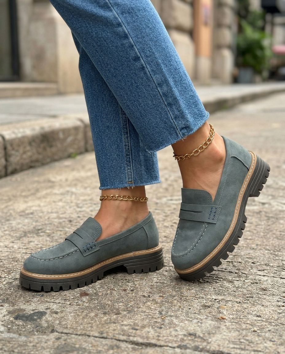 Ewelina | Mokasyny na Platformie z Grubym Obcasem