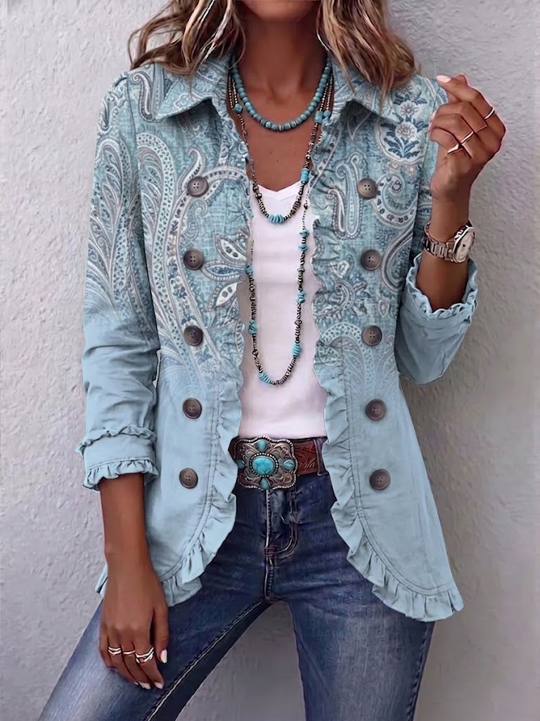 Anastazja | Żakiet w Paisley Vintage z Falbankami